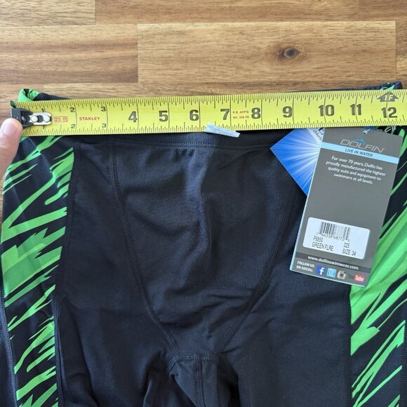 DOLFIN Men’s Jammer Shorts size 34 Training Swimming Pool Summer Black Green NWT - Picture 11 of 11
